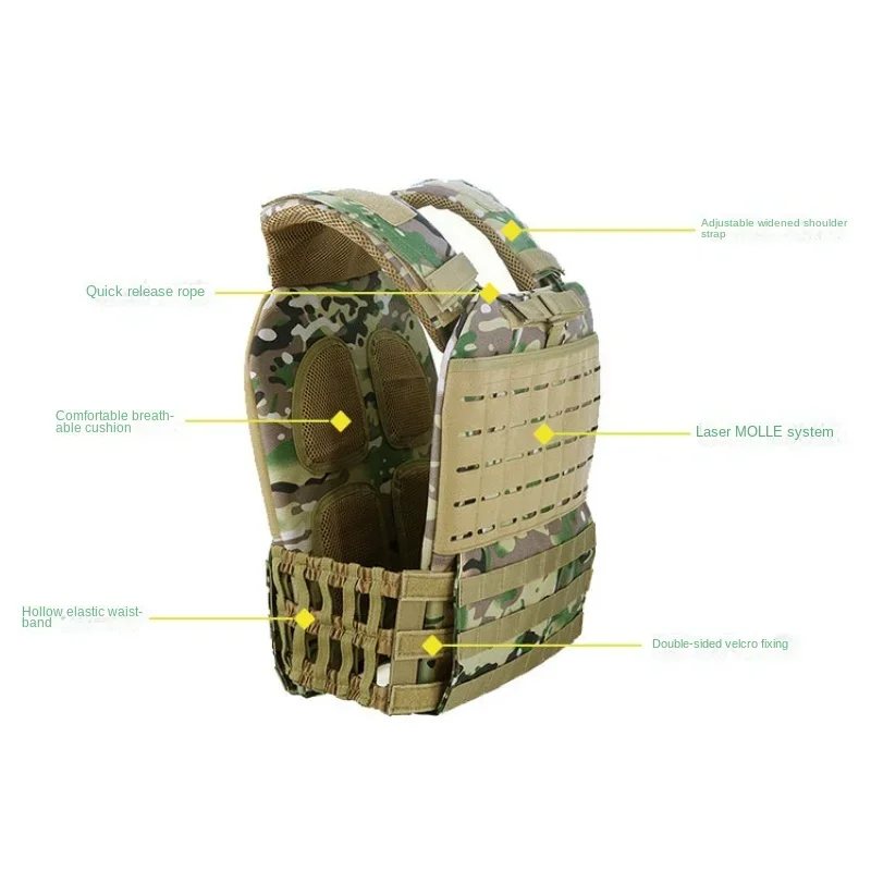 Imagem -03 - Colete de Treinamento Militar ao ar Livre para Homens e Mulheres Porta-placas Armadura Exército de Combate Armadura de Assalto Molle Airsoft Vest