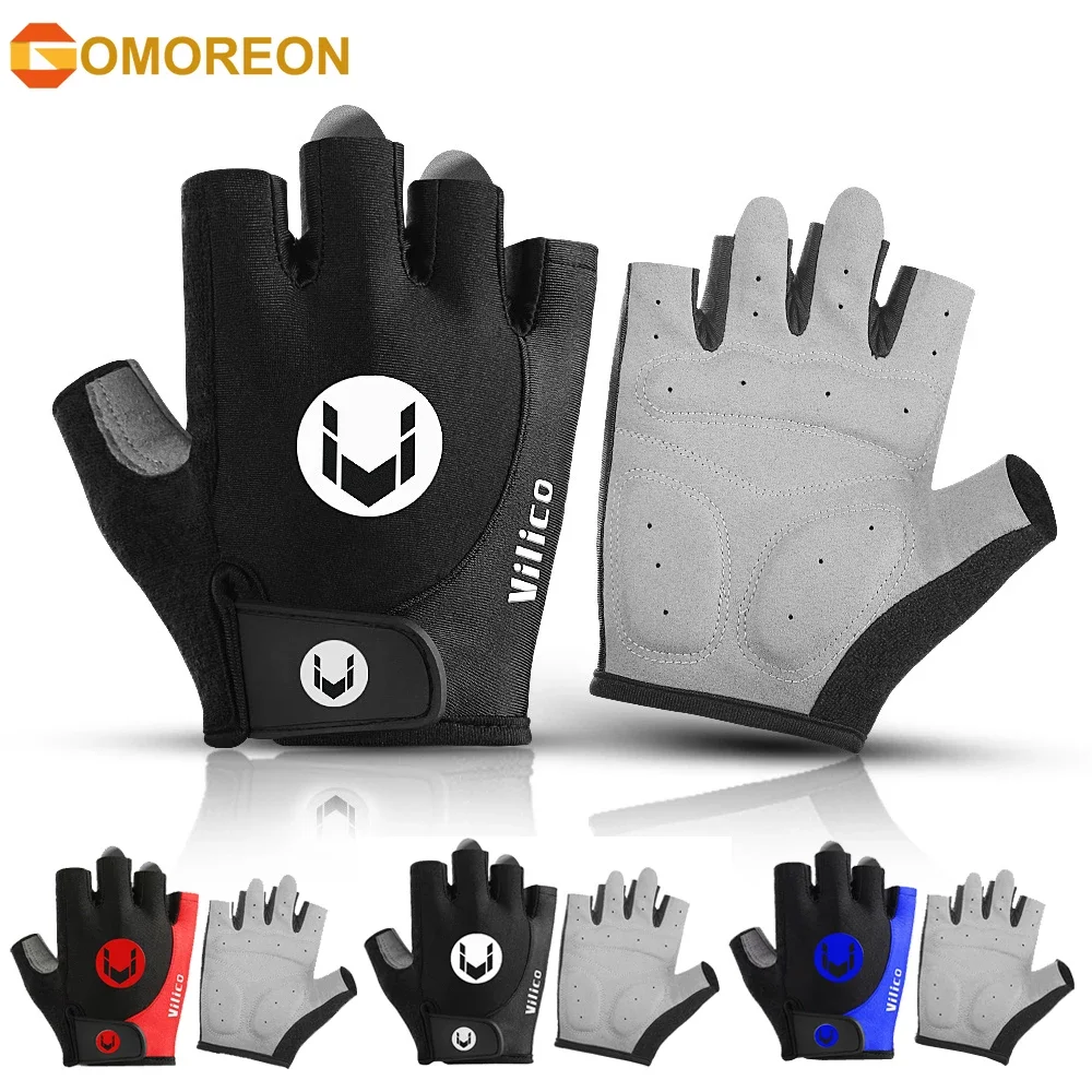 

Cycling Bike Gloves Padded Half Finger Bicycle Gloves Shock-Absorbing Anti-Slip Breathable MTB Road Biking Gloves for Men/Women