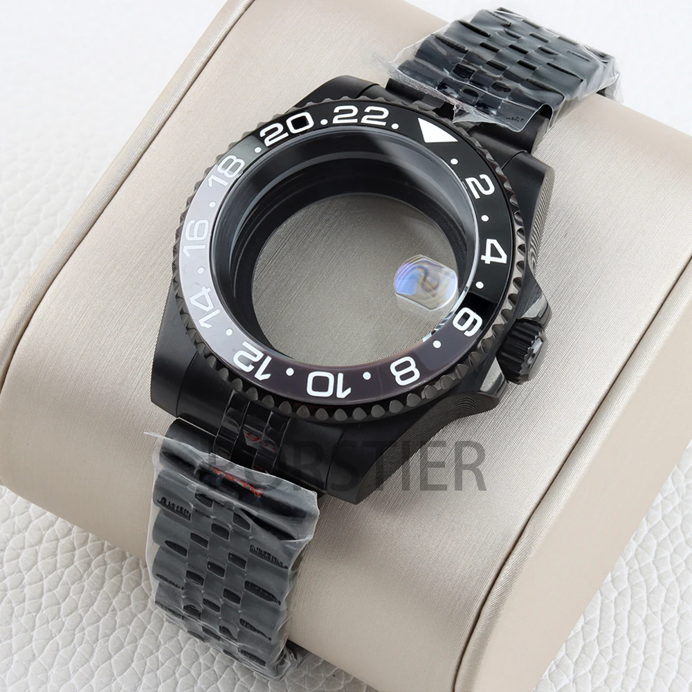 

Black 40mm NH35 Case Sapphire Glass Stainless Steel Jubilee Bracelet for Seiko NH34 NH35 NH36 NH38 Movement SUB GMT Yacht-Master