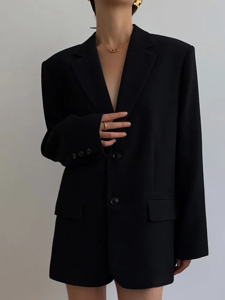 

Net red and black suit coat women's spring and Autumn New Korean version loose and casual, showing trend thin and small suits