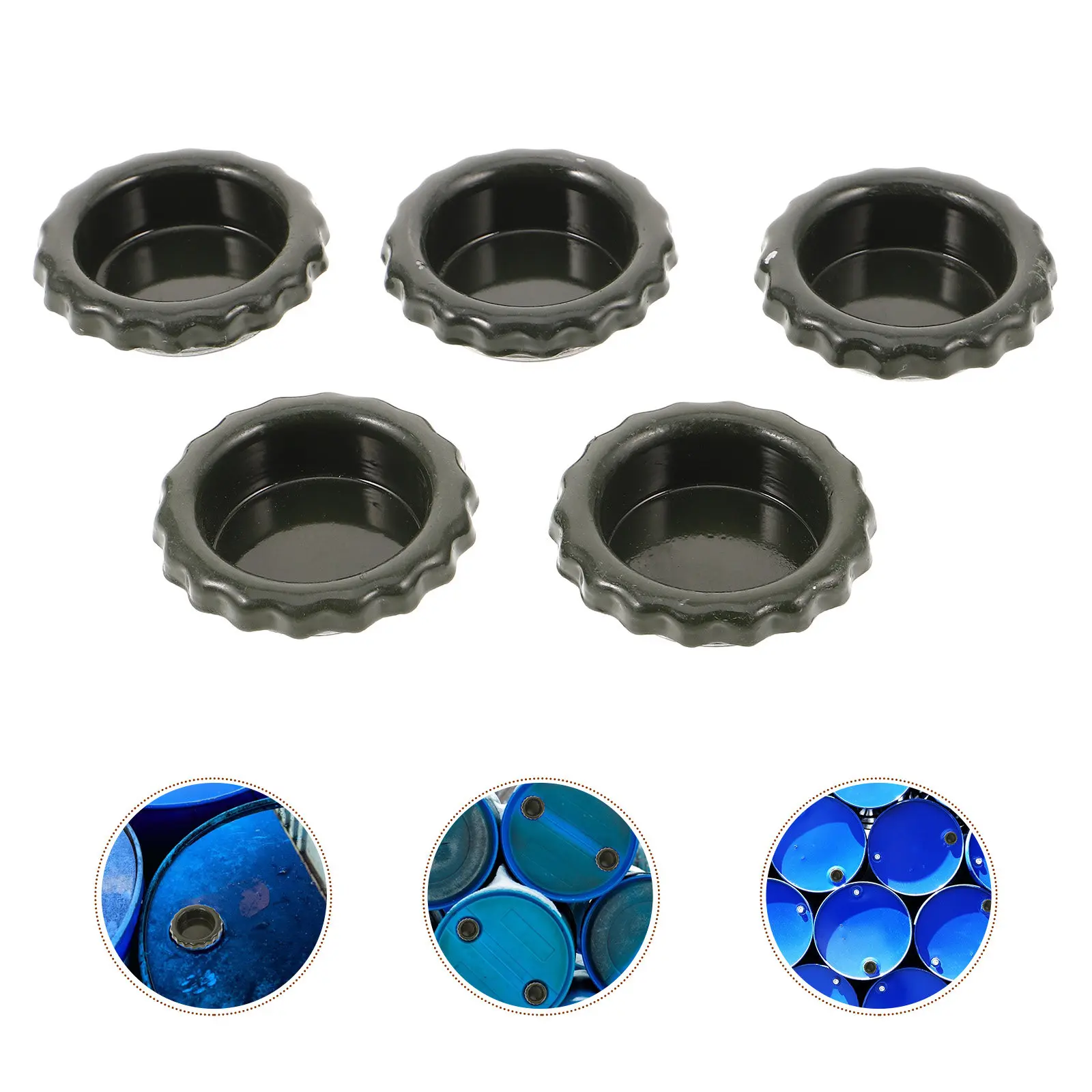 

5Pcs Thickened Steel Drum Lid Metal Bung Cap for Oil Chemical Drums Water Barrels Sealing Cap Drum Cover Bung Caps