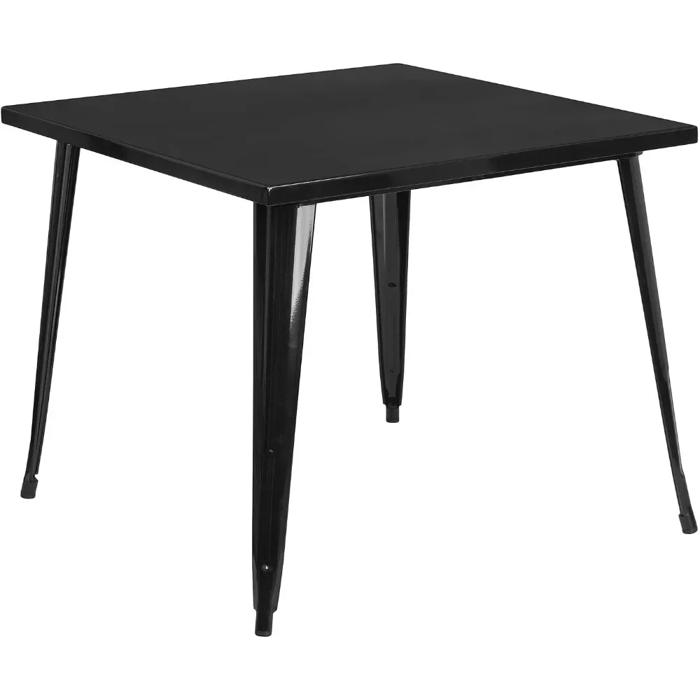 

Parker Commercial Grade 35.5" Square Black Metal Indoor-Outdoor Table