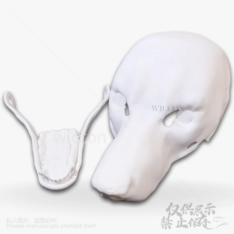 Anime berbulu Cosplay anjing Kigurumi Base Beast Skull Mask 3d Printing untuk Halloween Natal pesta Furrysuit Wanita Pria disesuaikan