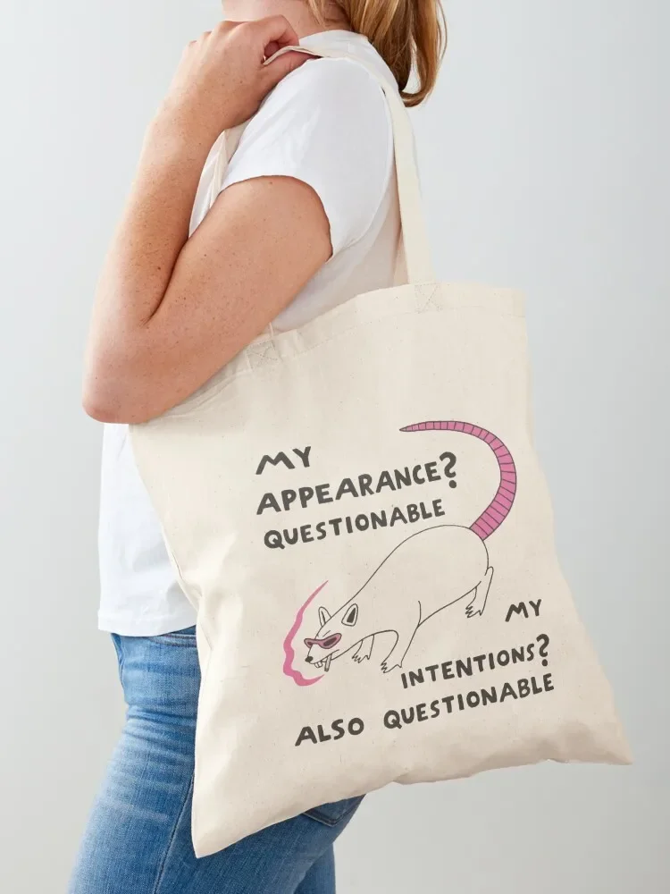 my appearance? questionable. my intentions? also questionable. Tote Bag shopping bag custom canvas bag Canvas stote