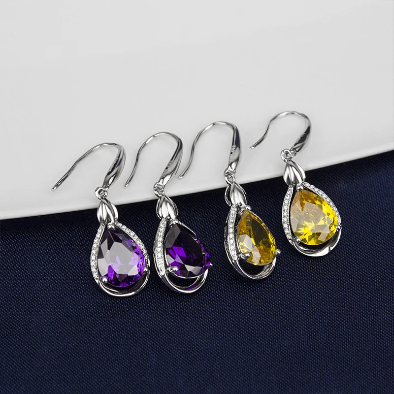 YYSuniee Solid 925 Sterling Silver Dangle Drop Earrings for Women Trendy with Cubic Zirconia Fine Fashion Earrings Gift Jewelry