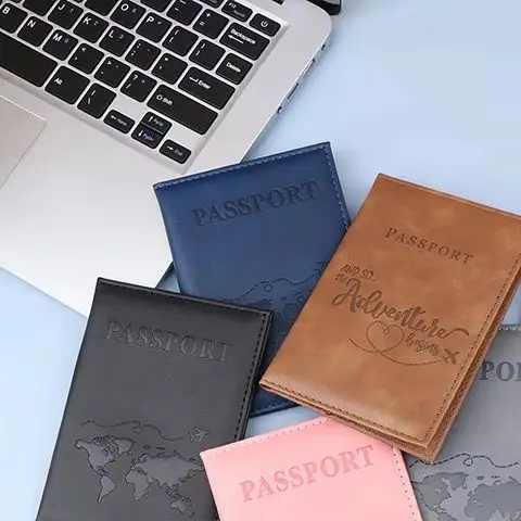 Unisex PU Leather Passport Cover Slim Travel Passport Holder Wallet Simple Fashion Card Case Gift For Men And Women