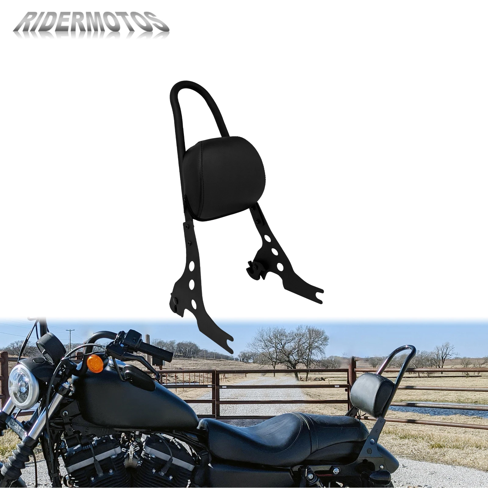 

Rear Detachable Backrest Sissy Bar For Harley Sportster XL1200 883 XL883 XLH1200 48 72 Roadster 04-22 Motorcycle Passenger Seat
