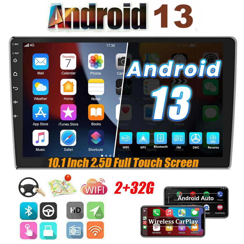 

Android 13 Auto Carplay audio For Universal Autoradio Multimedia Player 1 din MP5 Player 10.1 inch HD Touch Screen Car Radio