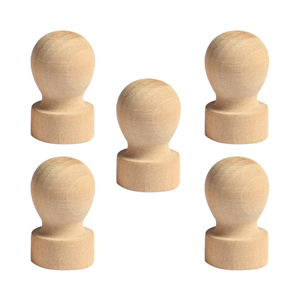 

5Pcs Wooden Seal Stamp with Round Handle Eco Friendly Craft Tool for Journaling Letters DIY Projects Decorative Art