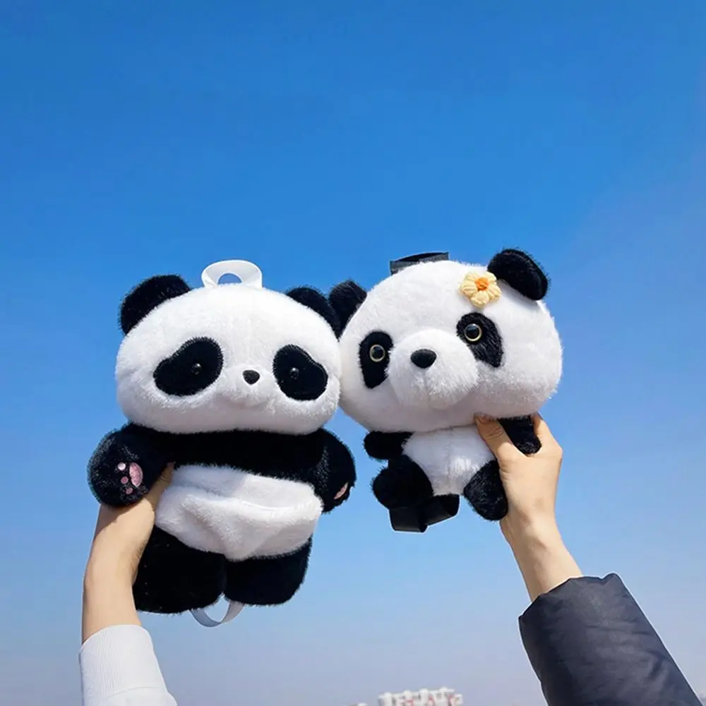 Casual Stuffed Animals Panda Backpack Cute Cartoon Fluffy Plush Shoulder Bag Soft Plush Toy Schoolbags Coin Purse