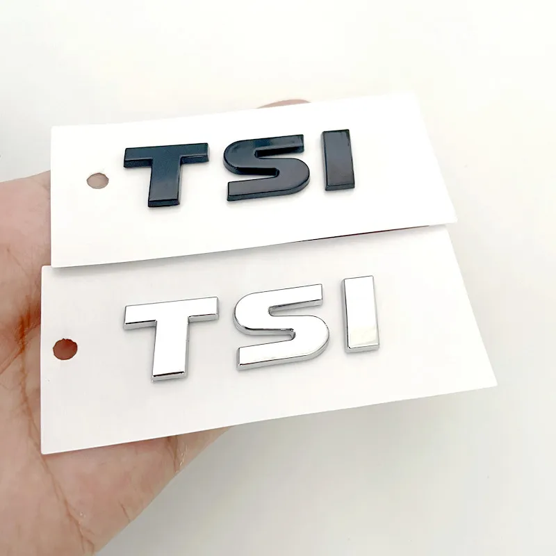 Logotipo de letras 3D ABS TSI, emblema del coche, insignia del maletero trasero, pegatina para VW Golf Passat Jetta Touareg Scirocco Beetle Vento Sagitar