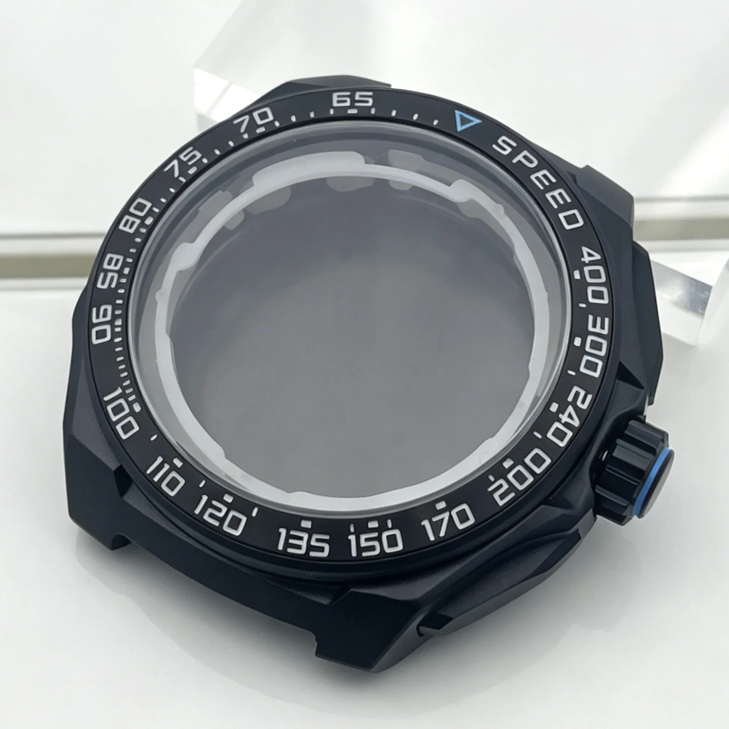VK63 case size 42mm, black/silver color. Compatible with VK63 and VK67 movements. Fashionable and water-resistant. Watch compone