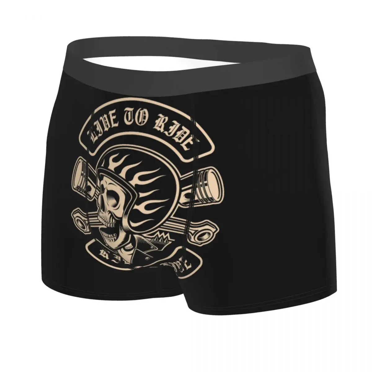Biker Motorcycle Skull Rockabilly Boxer Shorts Men 3D Print Male Breathbale Underwear Panties Briefs