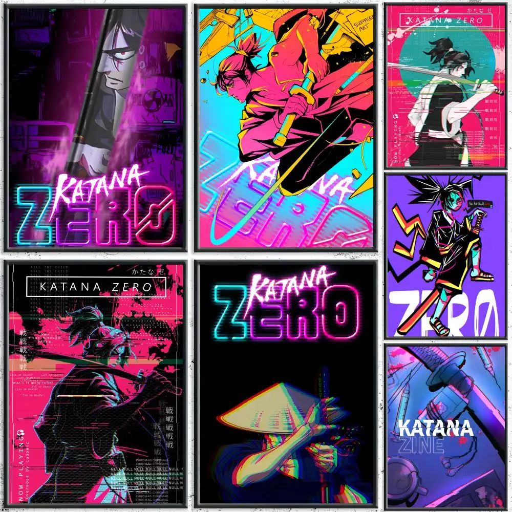 Game K-Katana ZERO  Poster Premium Waterproof Aesthetic Wall Art Designed for Living Room Bedroom Bar Home Decoration HD Print