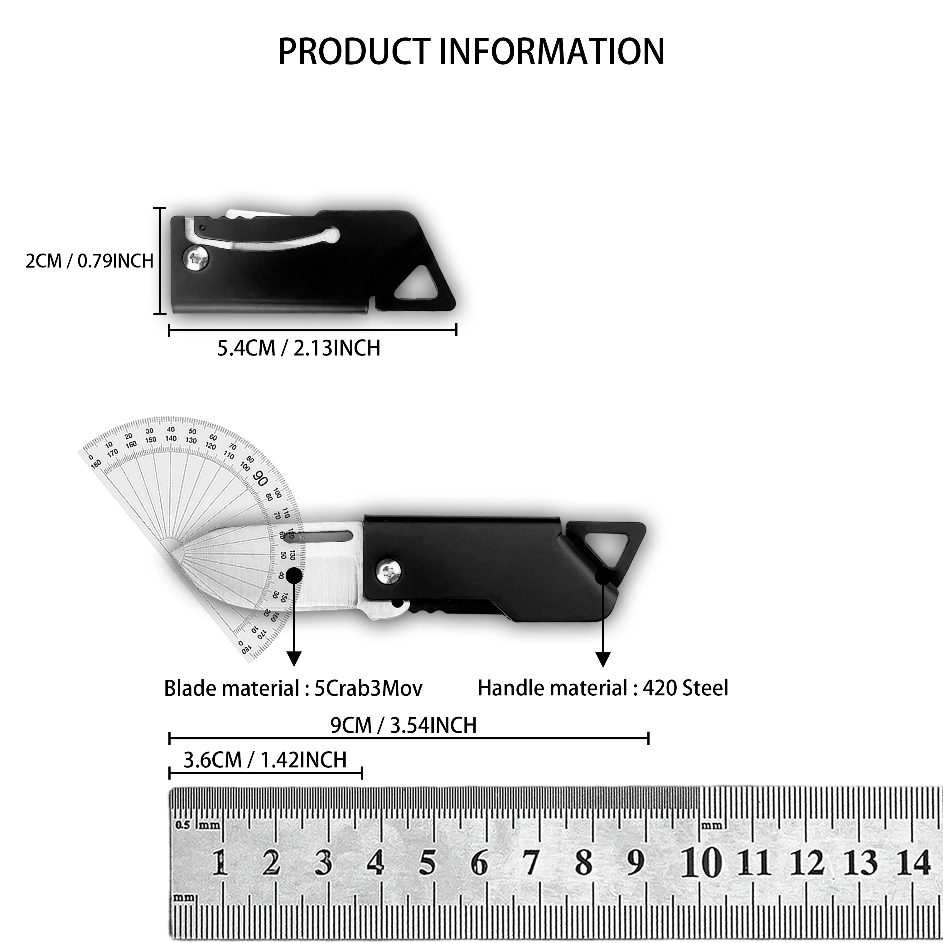 Keychain Folding Knife - 5Cr13Mov Blade 420 Steel Handle Daily Portable Opening Knife Outdoor Camping Sharp Fruit Knife