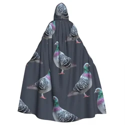 Gray Pigeons Hooded Cloak Polyester Unisex Witch Cape Costume Accessory Vampire