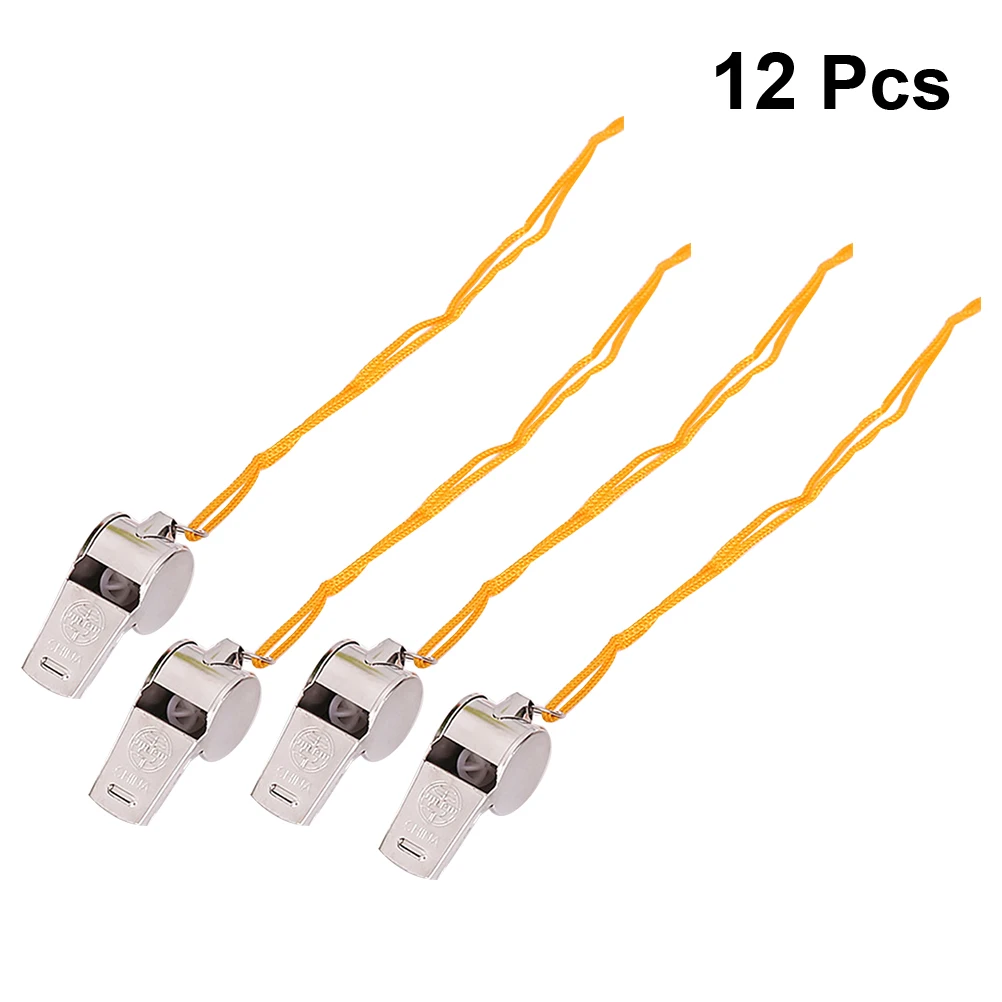 12 قطعة صافرة للتخييم الثقيلة مقاوم للماء عالية ديسيبل الصوت حرس الإنقاذ التنزه تسلق القوارب الحيوانات الأليفة التدريب المفاتيح