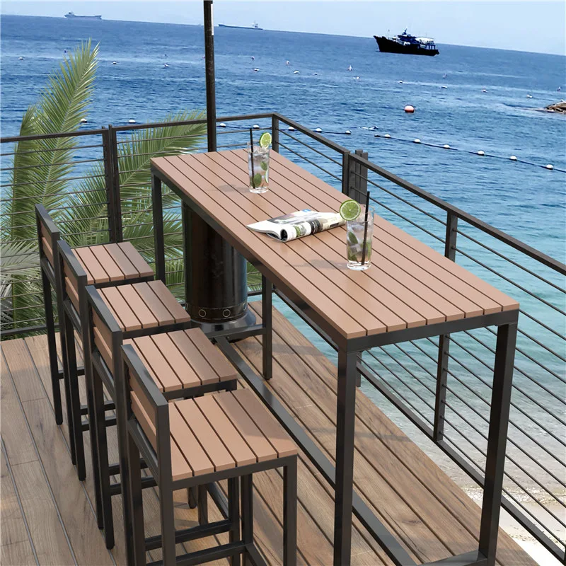 Bar table and chair combination home window high narrow table sun protection outdoor courtyard long table