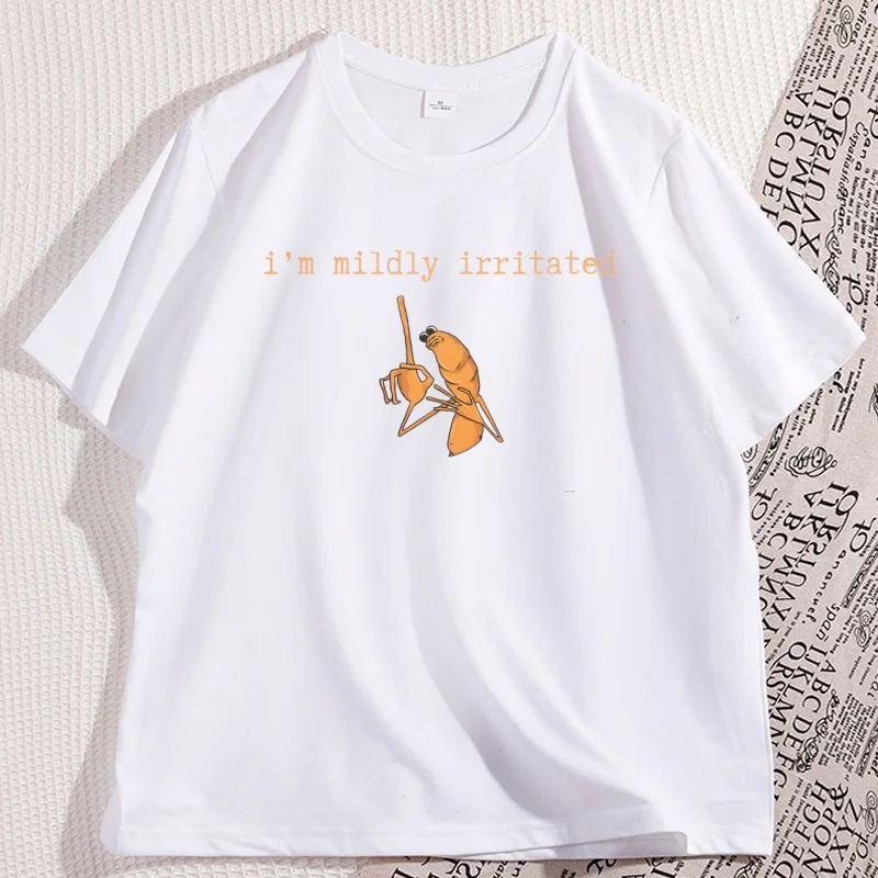 I'm Mildly Irritated Marcus The Worm T Shirt Loose Short Sleeve Brain Rot T-shirt Couple Printed Tshirt Clothes