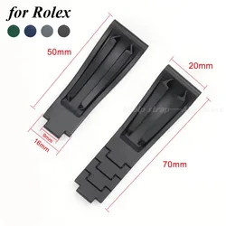 20mm Rubber Silicone Watch Band for Rolex Oyster DAYTONA SUBMARINER GMT Yacht-Master Strap Men's Sports Diving Bracelet Belts