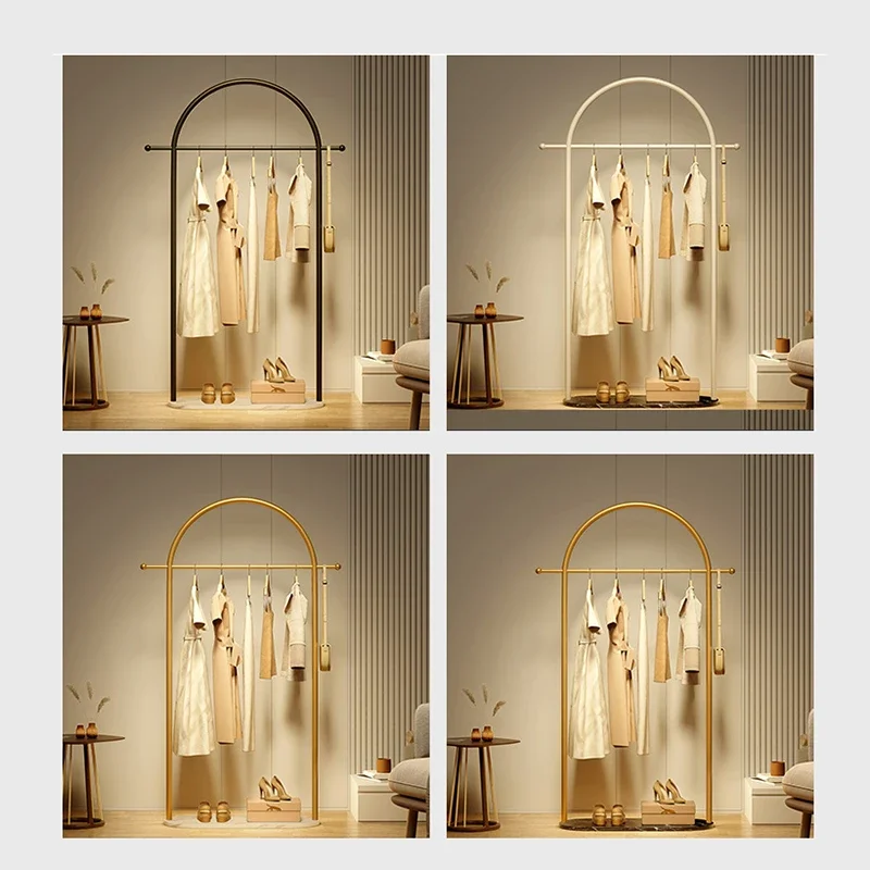 Metal Standing Coat Rack Golden Garment Wardrobes Clothes Rack Stand Dressing Room System Perchero De Pie Library Furniture