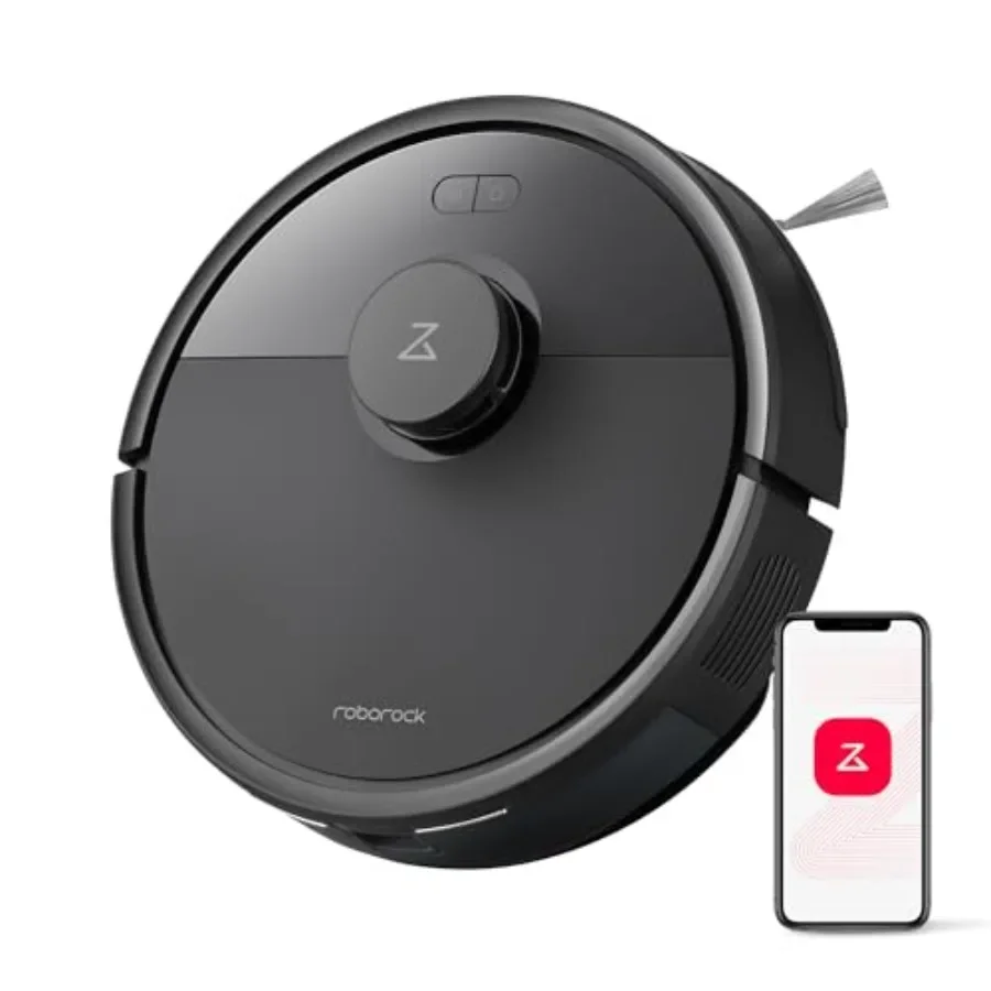 

Robot vacuum and mop combo for home use, black ABS plastic, 8, 000Pa suction, dual anti-tangle system, LiDAR navigation, multi-