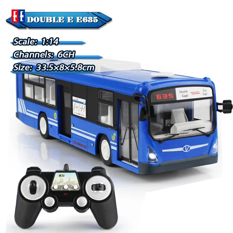 Double E E635 6-Channel 2.4G Remote Control Bus One-Button Start Function Bus Open Door with Speaker Realistic Sound and Light