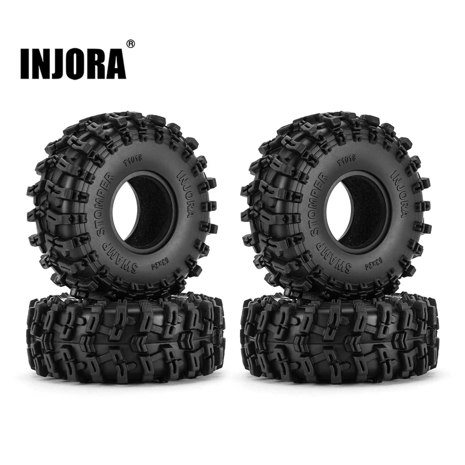 

INJORA 63*24mm Swamp Stomper 1.0" Wheel Tires for 1/24 1/18 RC Crawler Car (T1018)