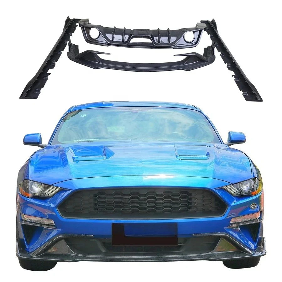 

NEW 2018-2023 Body Kit New Carbon Fiber Front Lip Splitters Side Skirts Rear Diffuser with Exhaust Bumper Cut-Outs