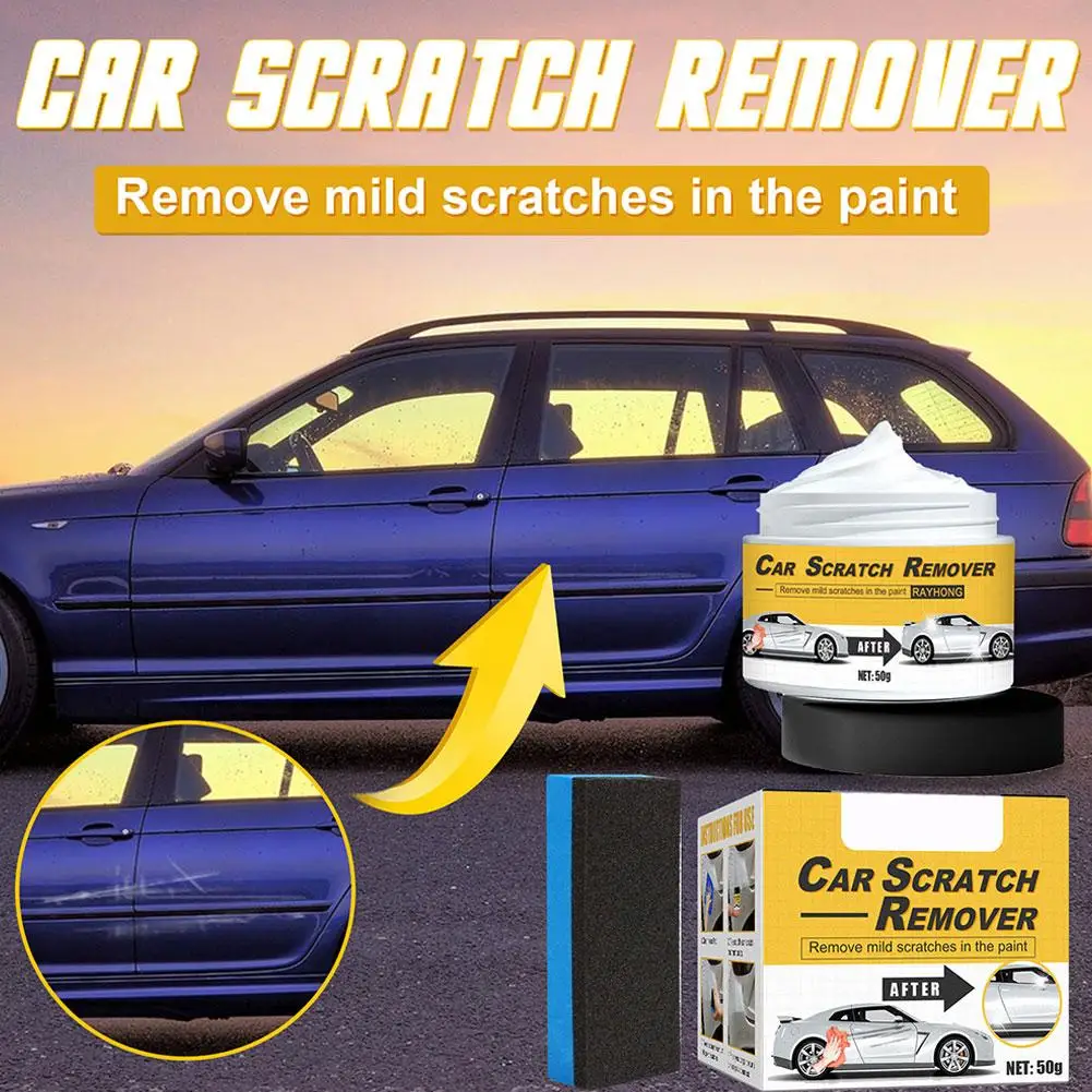 معجون مزيل خدوش السيارة مع إسفنجة 50 جرام إصلاح خدوش خفيف لطلاء السيارات يستعيد تألق ملحقات تفصيل السيارات #5