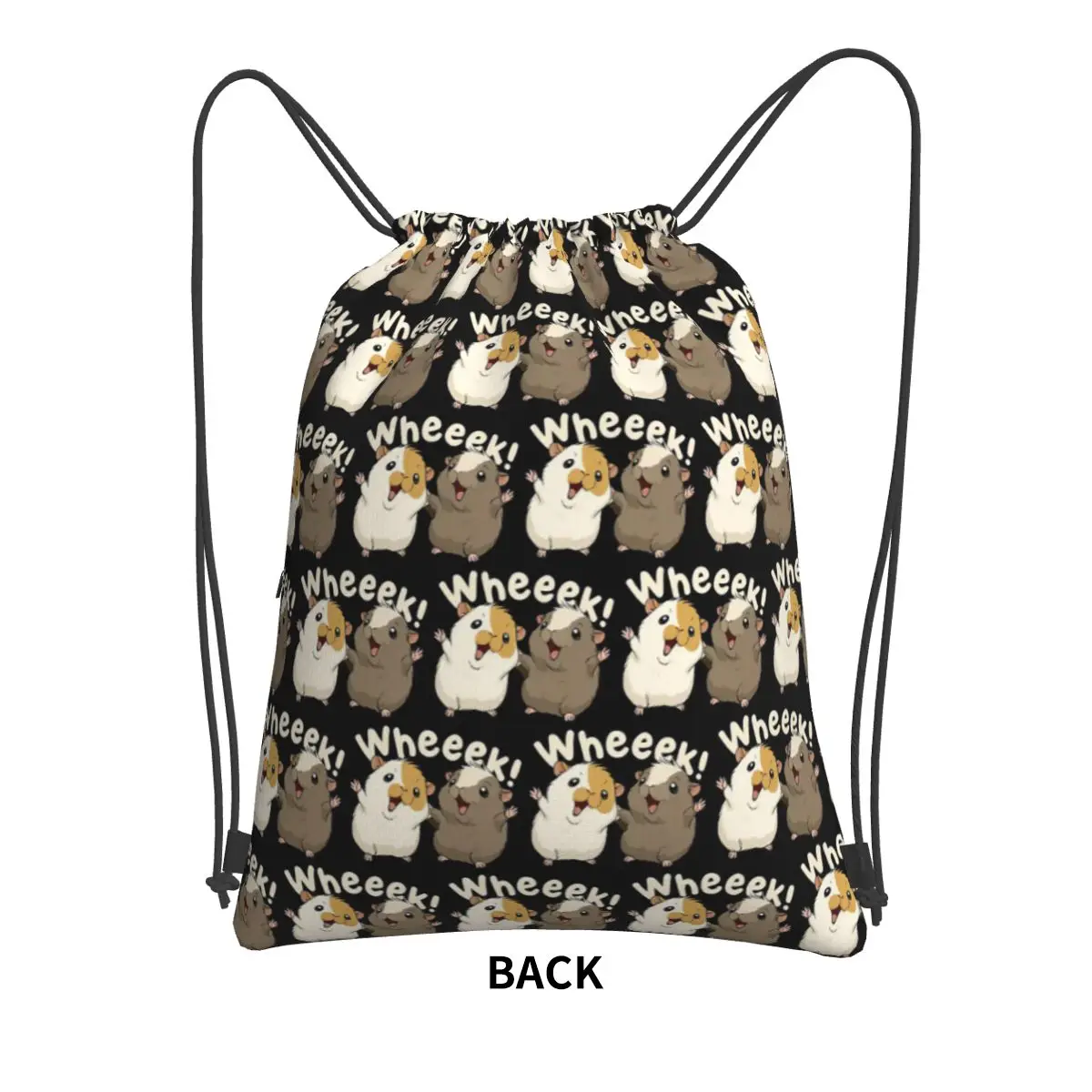 Happy Guinea Pig Backpacks Fashion Drawstring Bundle Pocket Sports Bag Book Bags for Travel Students
