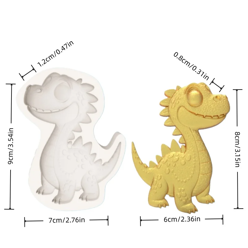 A Must-Have Silicone Mold for Dinosaur-Themed Desserts. Cute Little Dinosaur-Shaped Chocolate Fondant Making Mold
