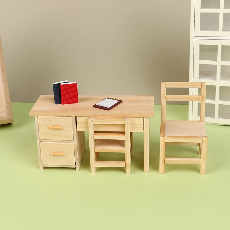 Casa de muñecas simulación en miniatura Mini silla de escritorio modelo DIY accesorios escena muebles Juguetes