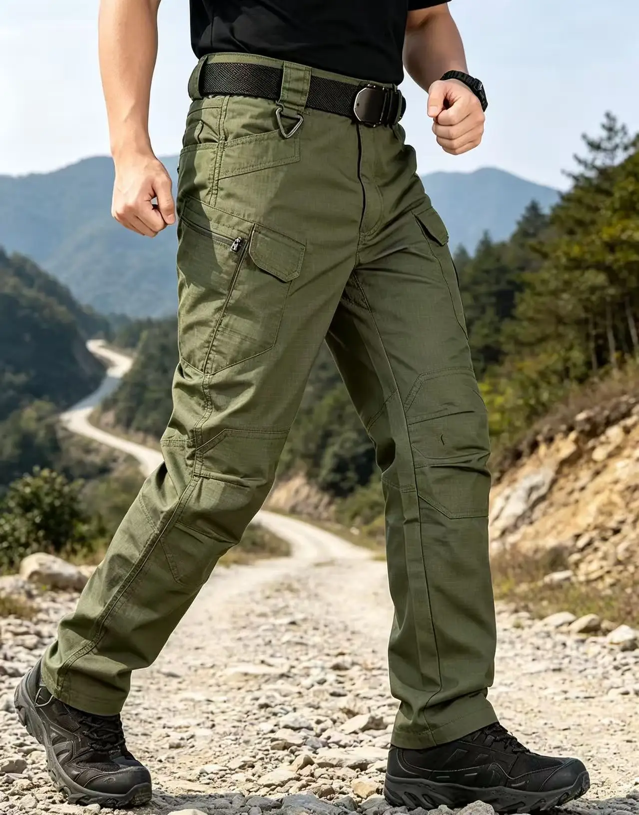 Men Tactics Cargo Pants Multiple Pockets Large Capacity Durable Scratch Proof Outdoor Work Pant Mountaineering Hiking Trousers