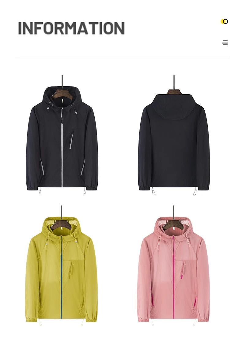 LNGXO Sommer-Windjacke für Herren und Damen, leichte Sonnenschutzjacke, Unisex, Camping, Klettern, Wandern, Outdoor, wasserdichter Mantel – Detail 9