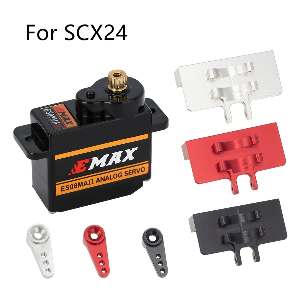 

RC EMax ES08MA II Analog Servo with Metal Mount&15T Arm for Axial scx24 Gladiator Bronco C10 JLU Deadbolt B17 Upgrade Parts