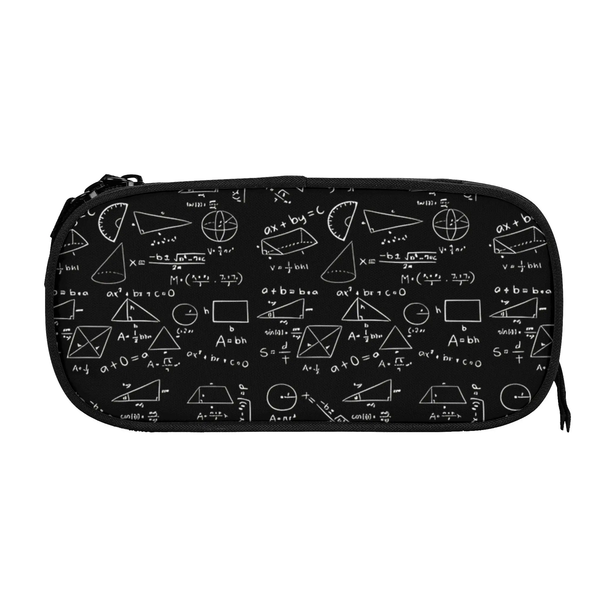 1 piece Lightweight Black Pencil Case Teen Pen Bag Mathematics School Stationery Bag