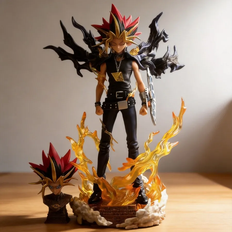 

Yu-Gi-Oh! Yugi Muto Atem Figure 28cm Double Head Sculpture Anime Peripheral Desktop Decoration Ornament
