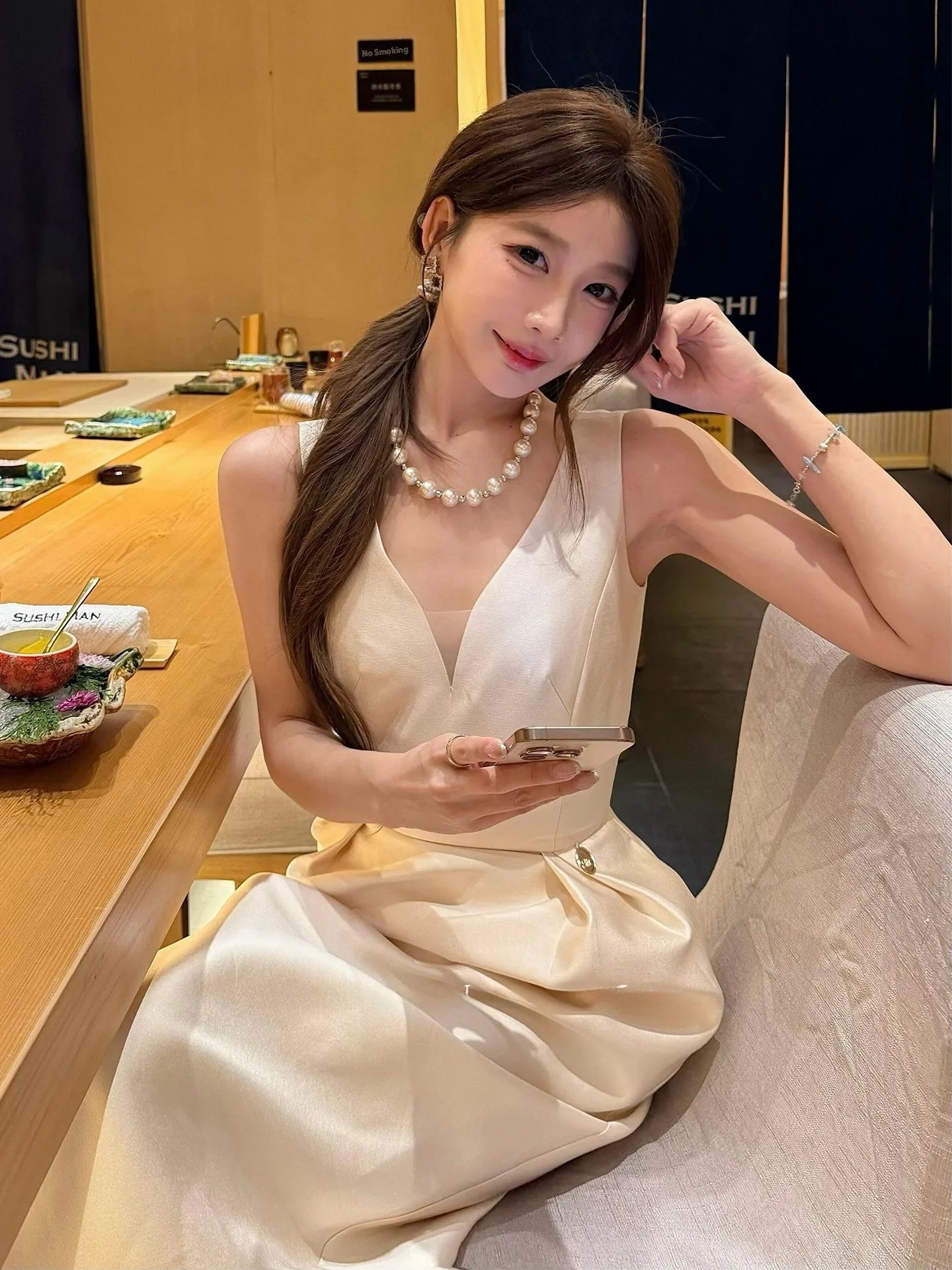 

Sexy Wrap around Bodycon Dr Svel Vest Sle Birthday Dr Polyester Cotton Blend High Waist A-Line Skirt for Women