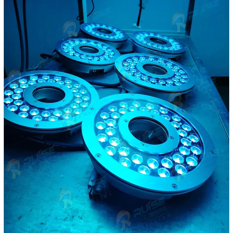 

108 Вт водонепроницаемое кольцо из нержавеющей стали 316L плавающий светильник для фонтана и пруда Dmx изменение цвета DC24V подводный светодиодный светильник для фонтана