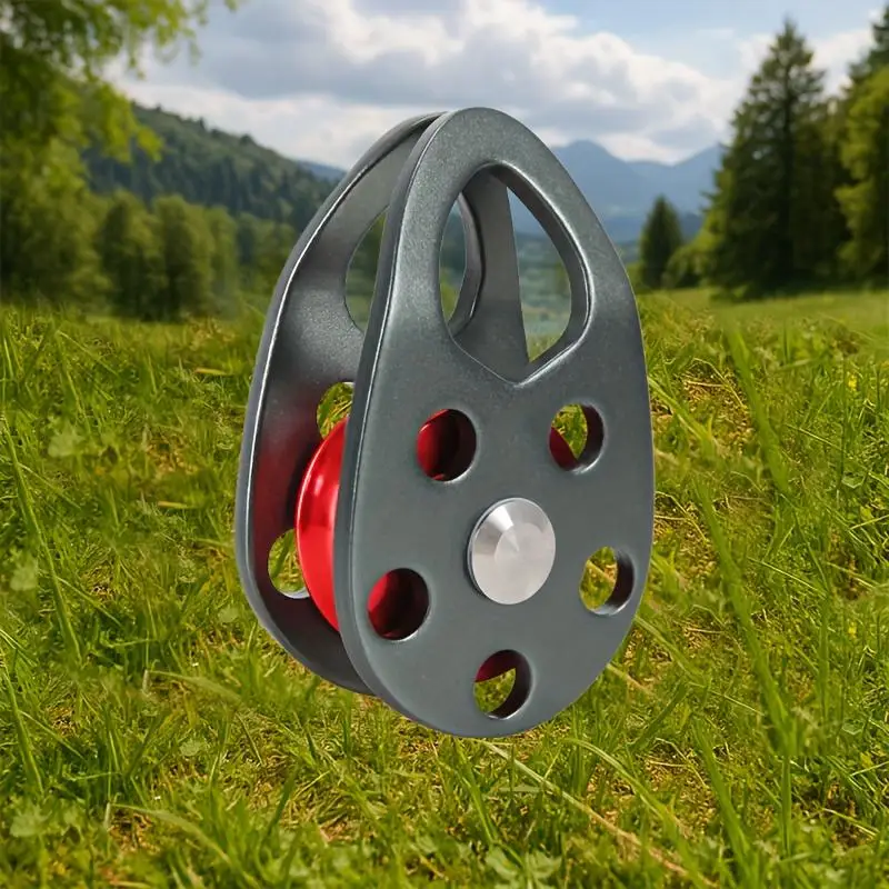 Universal Pulley Open-Face Pulley Single Wheel Design Made of Aluminum Alloy with Detachable And 360-Degree Rotating Side Panels