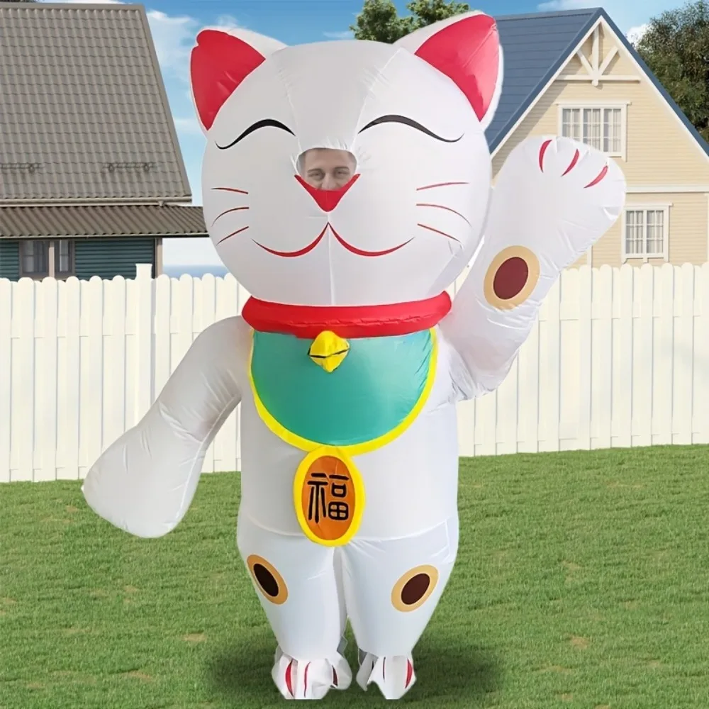 

Halloween Lucky Cat Inflatable Costume Halloween Stage Performance Role Playing Doll Set For -Adults(4'11"-6'3")