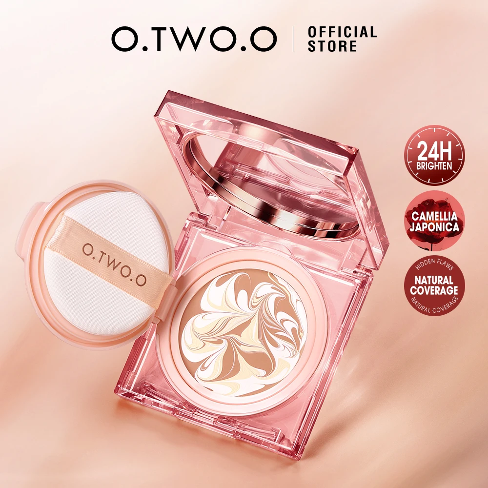 O.TWO.O Triple Cushion Compact Face Concealer Whitening BB&CC Cream Natural Oil-control Waterproof High Coverage Makeup Base