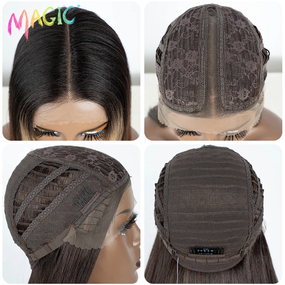 Magic Synthetic Lace Front Wigs For Women Lace Front Wig Straight Hair Lace Wigs 38 Inch Ombre Blonde Lace Wig Cosplay Wigs