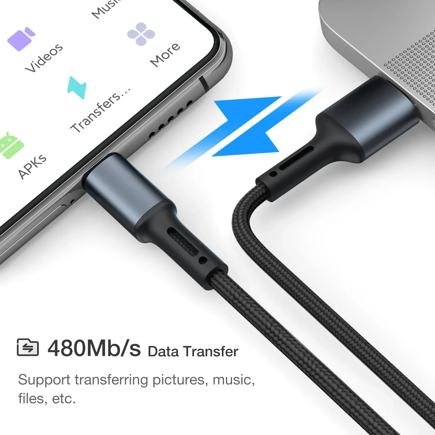 3A Fast Charging USB Type C Cable For Samsung Xiaomi Huawei USBC Type-C Charger Origin Mobile Phone Cord Short Long 0.2m 2m 3m