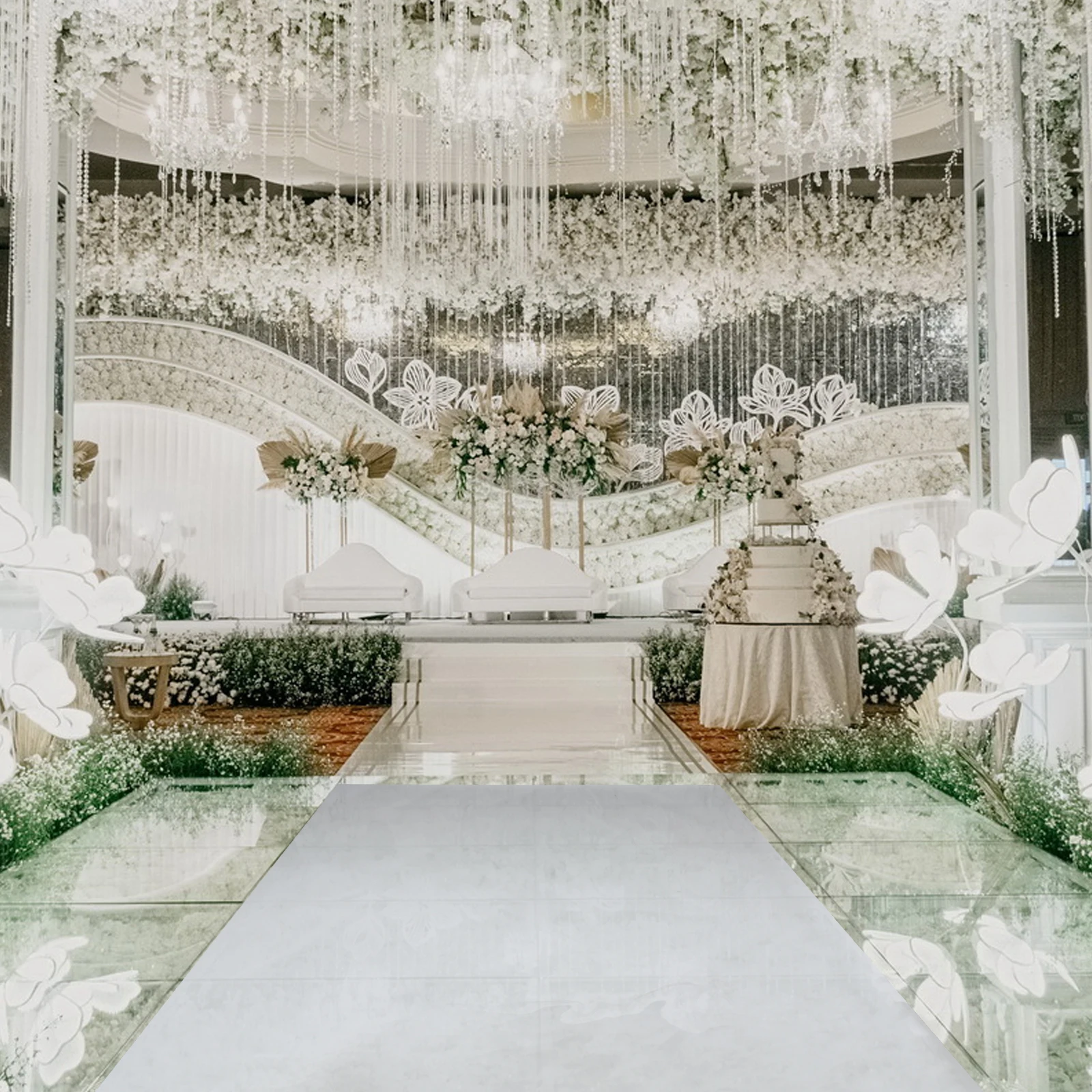 3.3 * 33 قدم، ممر عداء مرآة، سجادة عاكسة للاحتفال، عداء الممر لحفلات الزفاف والحفلات #3