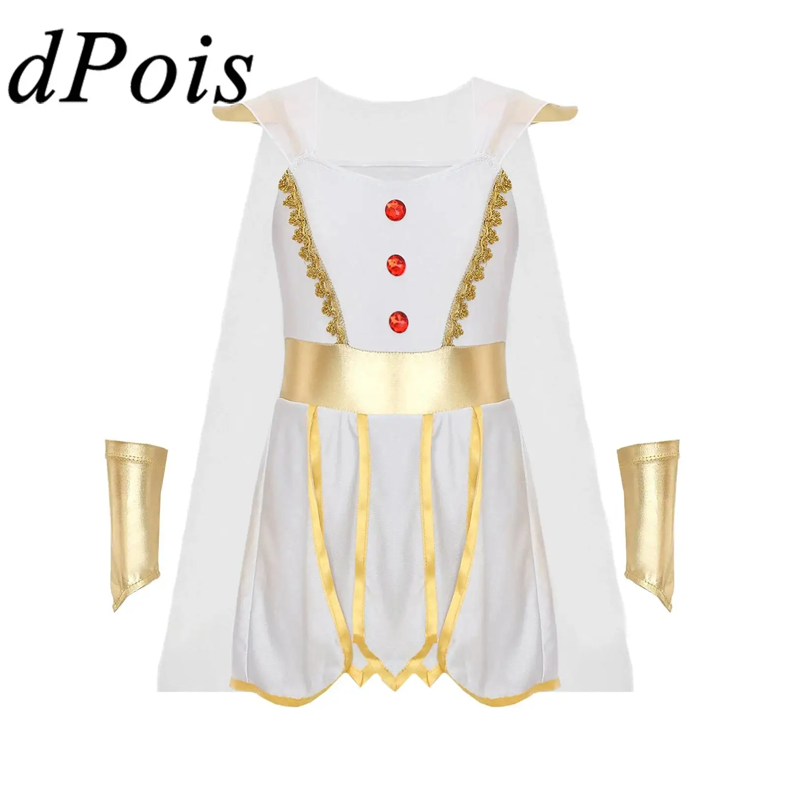 

Girls Ancient Greece Roman Empress Halloween Role-play Princess Costume Cosplay Greek Queen Party Outfits Toga Carnival Outfits
