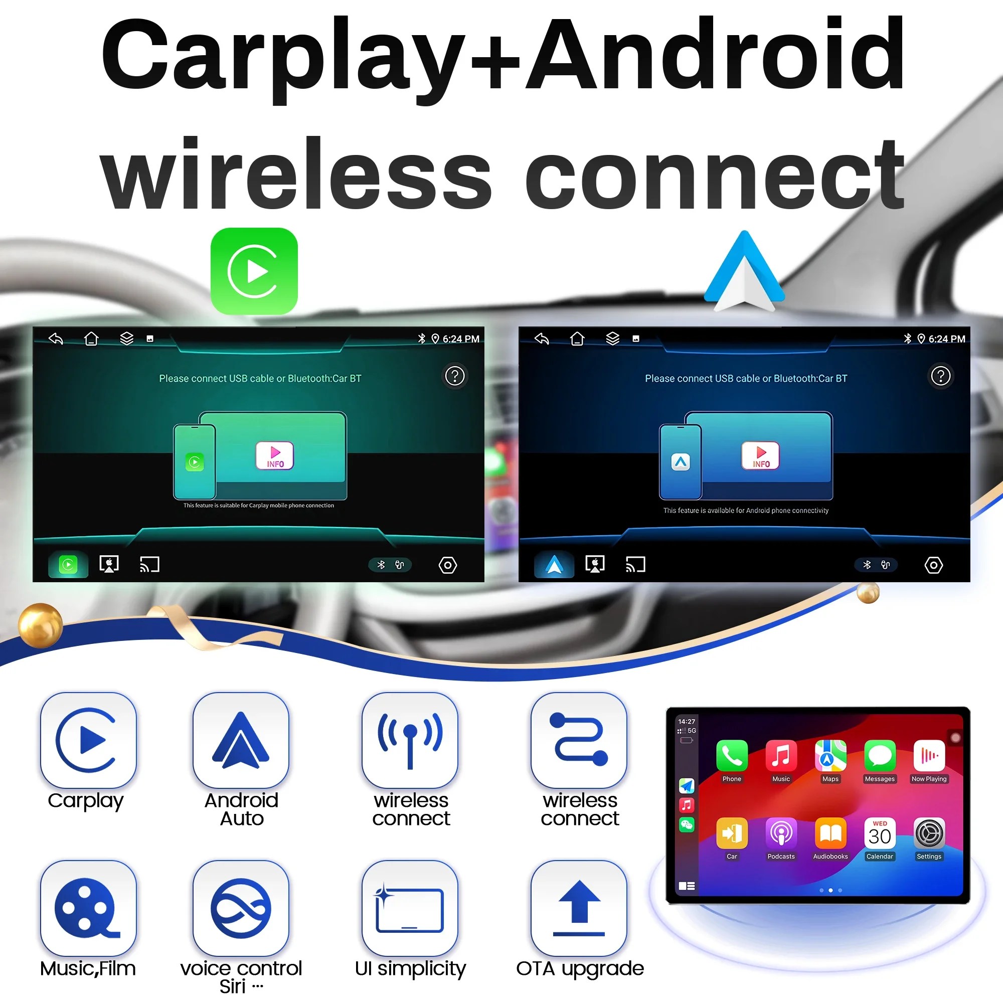 13,1-calowe radio samochodowe z systemem Android do VOLVO XC90 2004-2013 Bezprzewodowe Bluetooth Carplay GPS Multimedia Touch QLED Screen Stereo