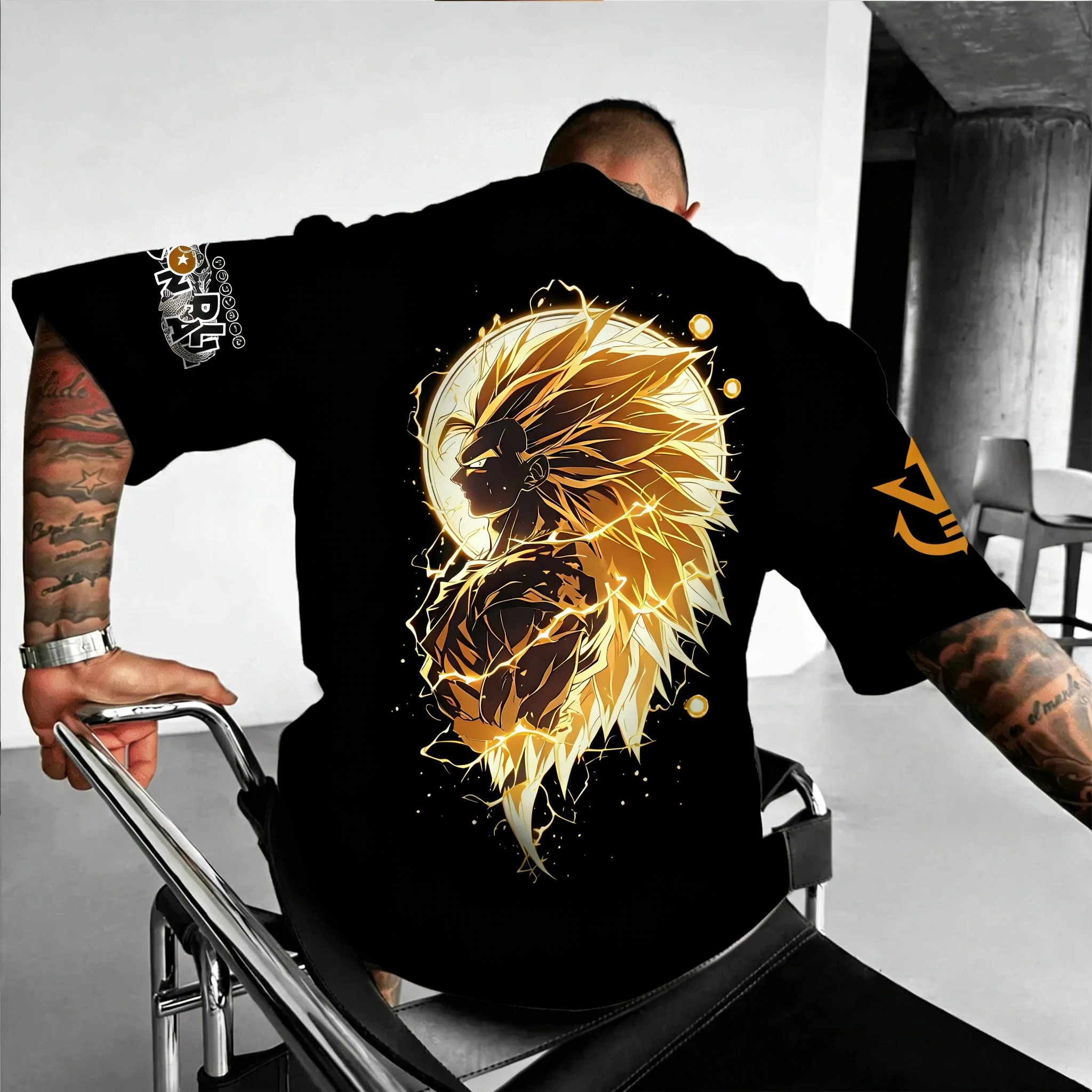 لعبة دراغون بول أنيمي جوكو مطبوعة القطن قصير الأكمام 2026 الصيف فضفاض رياضي الرجال والنساء المألوف جولة الرقبة تي شيرت #4