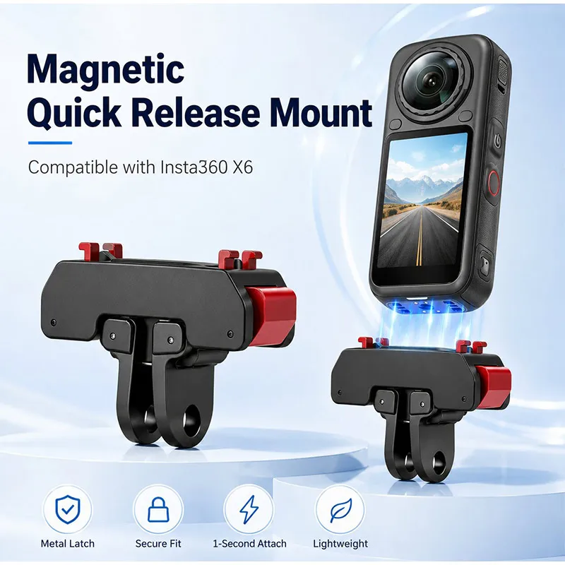 Magnetic Magnetic Quick Release Mount Base Suitable For Insta360 X5 X6 Metal Latch Anti Slip Pad Expandable Setup With 1/4 Inch Thread - Aliexpress Deal